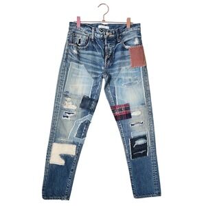MOUSSY Vintage SaabTapered Patchwork Jeans Japanese Denim boho artsy size 26